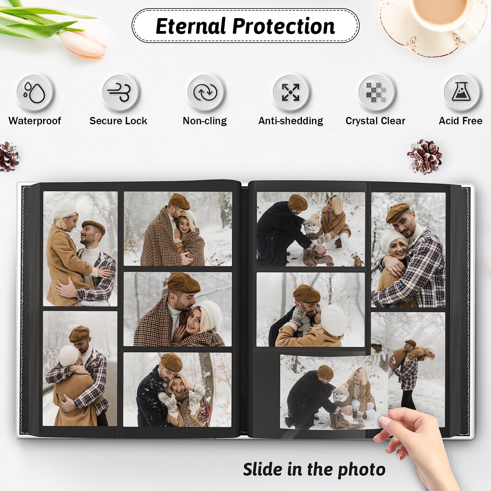 Popotop photo-album front-window displays memories and guards against moisture