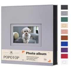 Popotop Photo Album leather cover close-up showing durable vegan leather protection