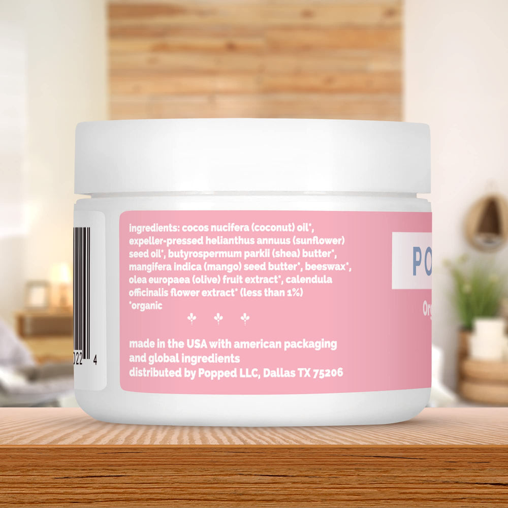 Gift-ready packaging of Popped Organic Nipple Butter for new moms.