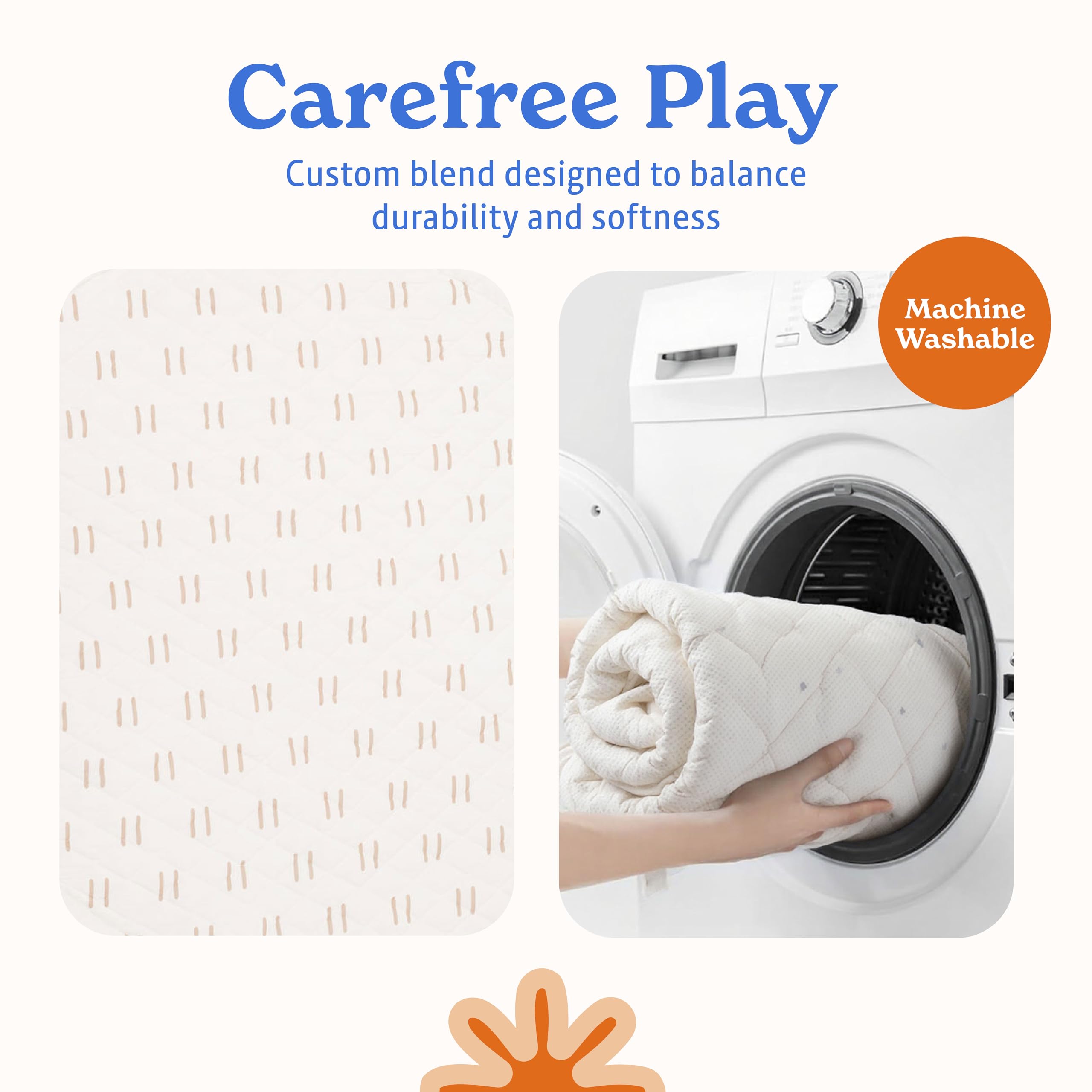 Poppyseed Play machine washable cotton for simple cleanup