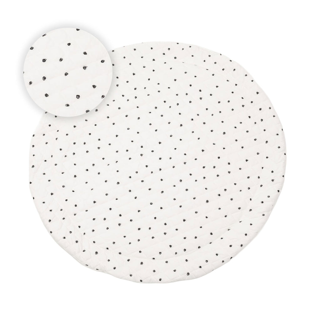 Poppyseed Play round baby mat with 43-inch diameter cushions tummy time and floor play.