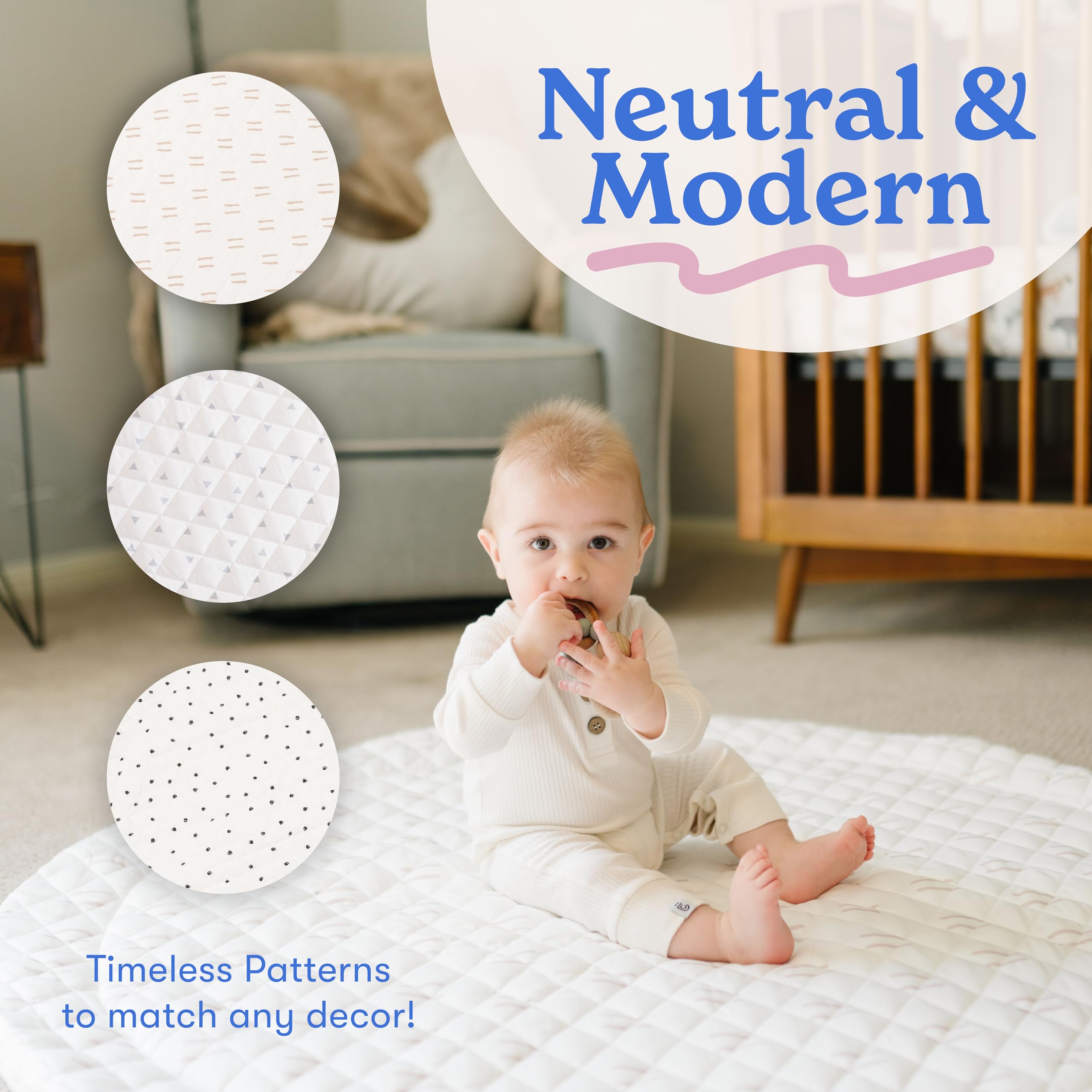 Poppyseed Play mat on floor ideal for tummy time and play