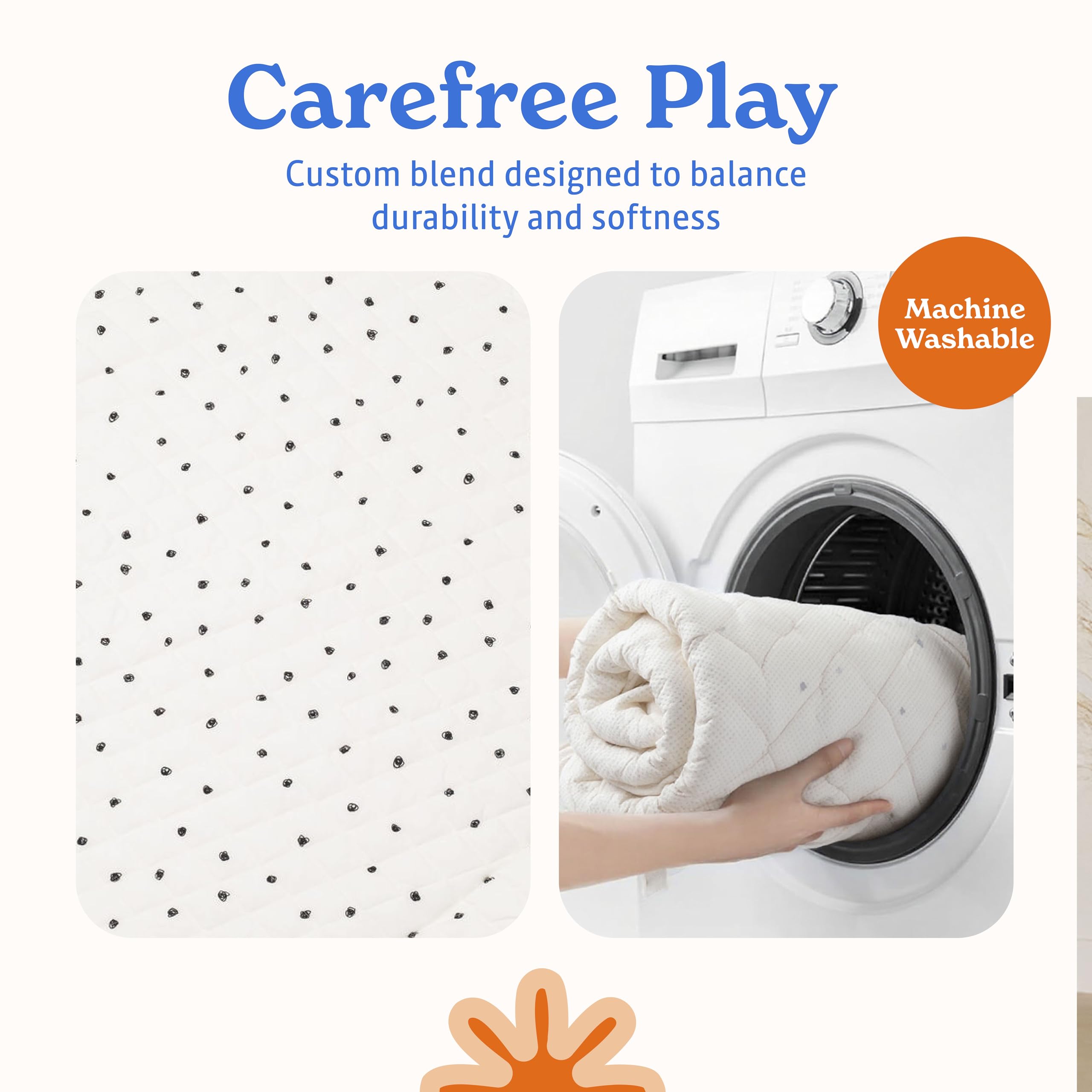 Poppyseed Play soft cushioned padding protects delicate joints during crawls.