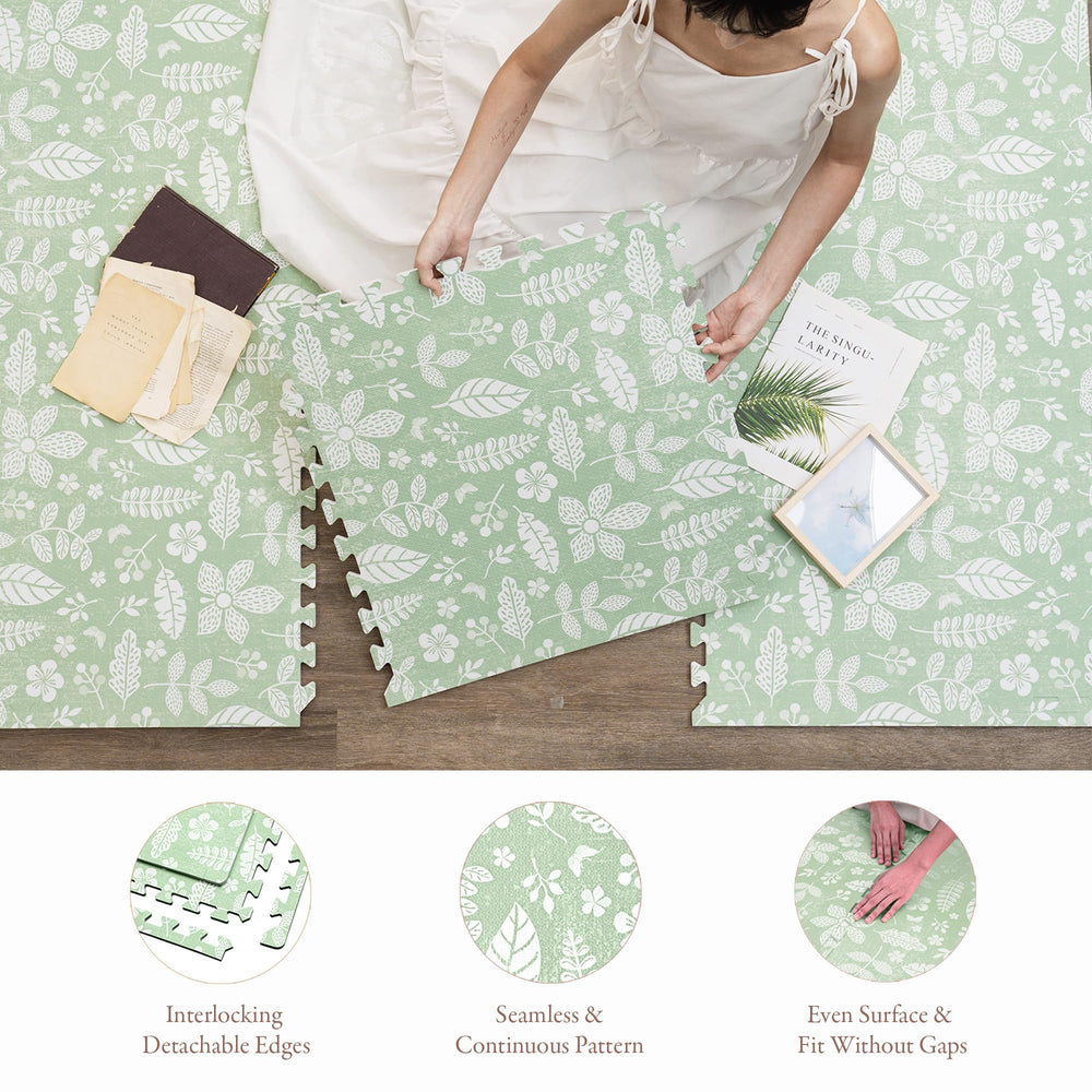 PopsyKosy premium baby floor play mat olive green eco-friendly design fits sustainable homes