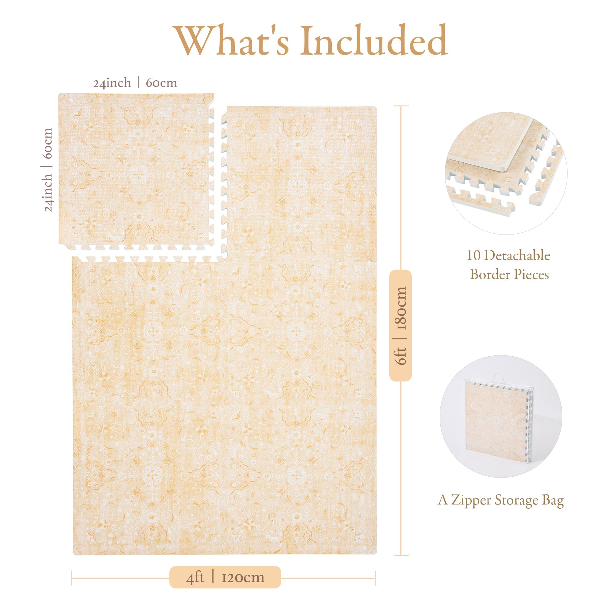PopsyKosy premium baby floor play mat waterproof surface easy cleaning after spills.