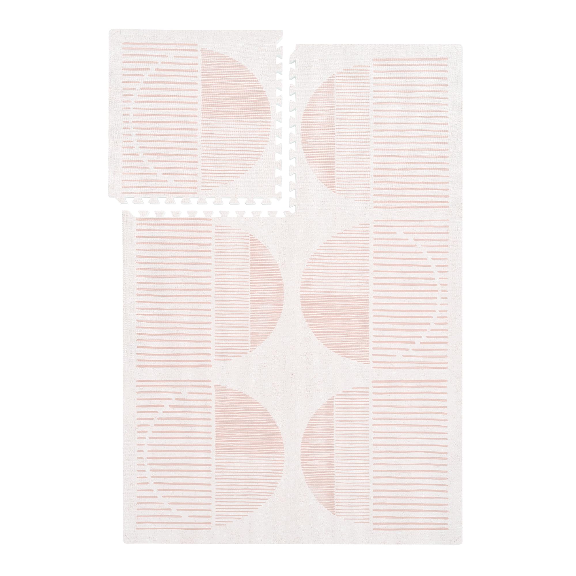 PopsyKosy premium baby floor play mat tile in cream pink provides cushioned play surface for toddlers.