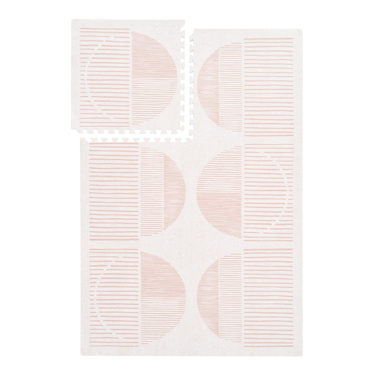 PopsyKosy premium baby floor play mat tile in cream pink provides cushioned play surface for toddlers.