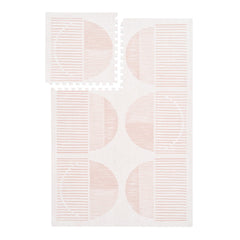 PopsyKosy premium baby floor play mat tile in cream pink provides cushioned play surface for toddlers.