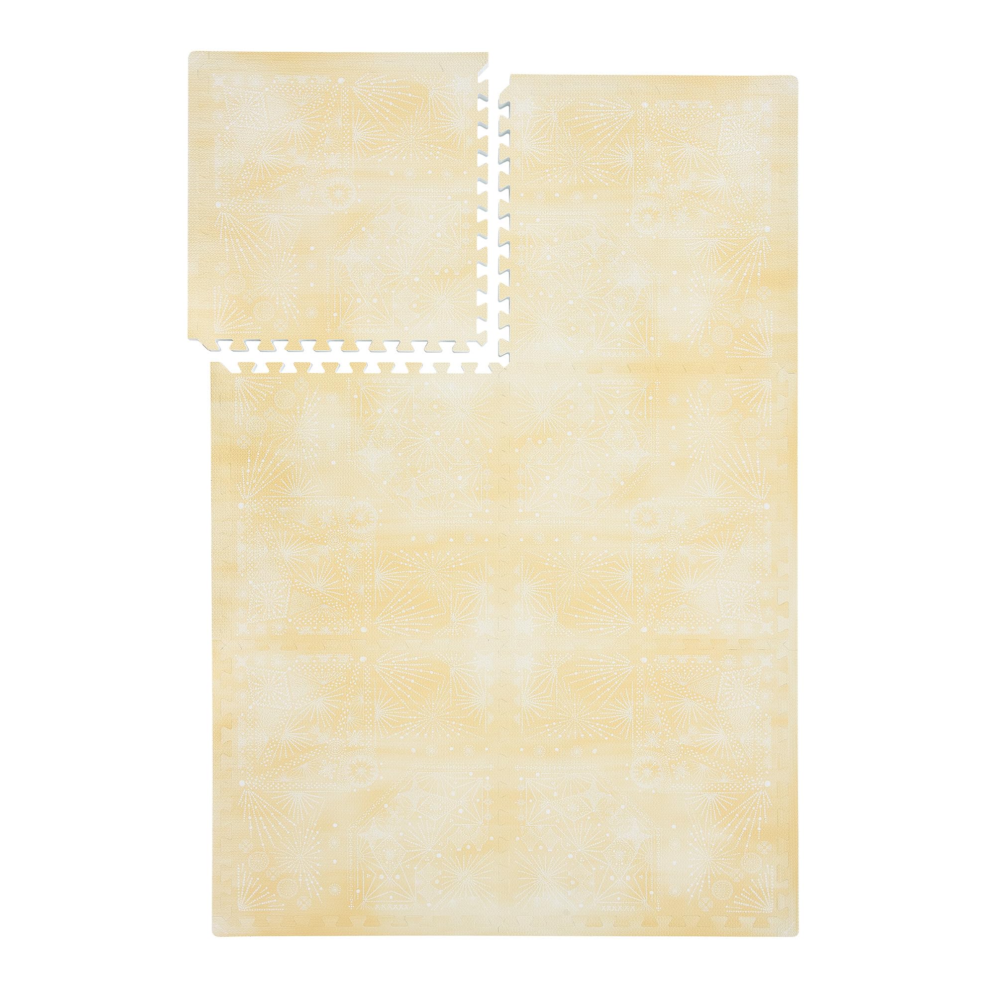 PopsyKosy premium baby floor play mat tiles arranged 6x4ft, providing spacious, safe play area.