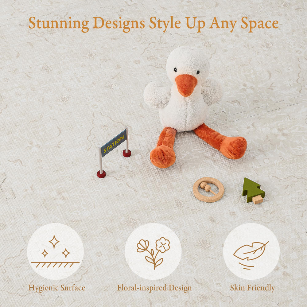 PopsyKosy premium waterproof play mat during spill test and cleanup