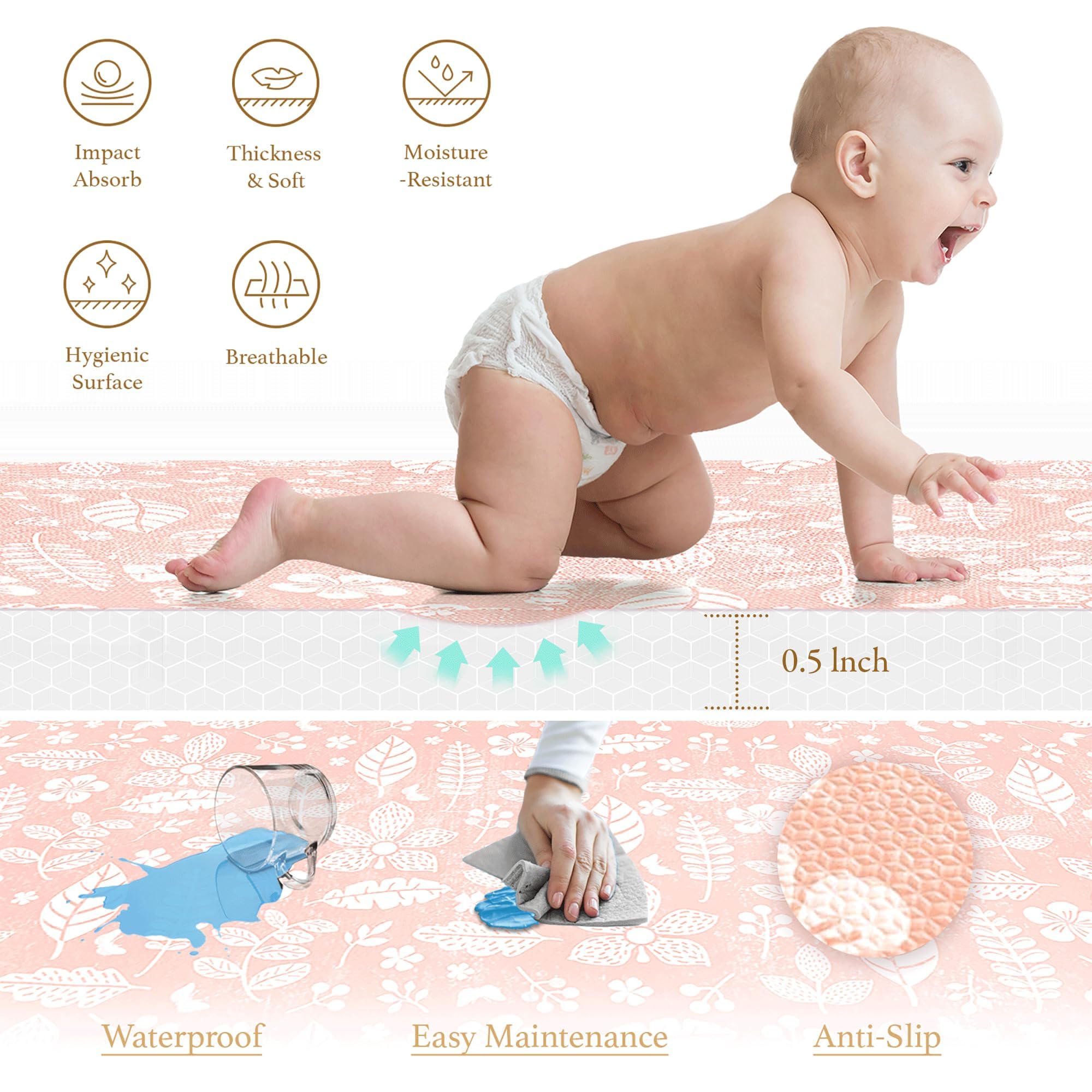 PopsyKosy waterproof play mat surface easy to wipe clean