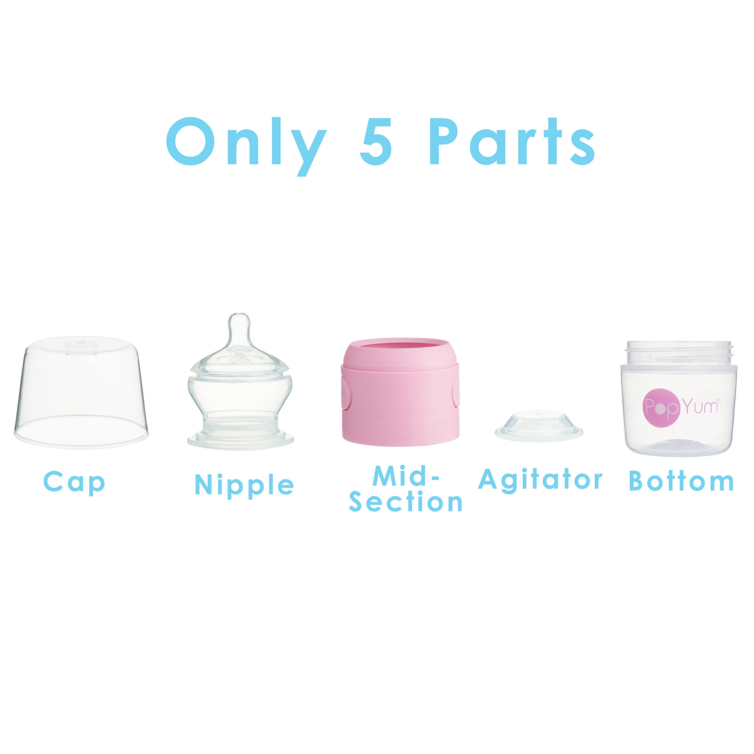 PopYum isolates breast milk at the bottom, preserving freshness until mixing.