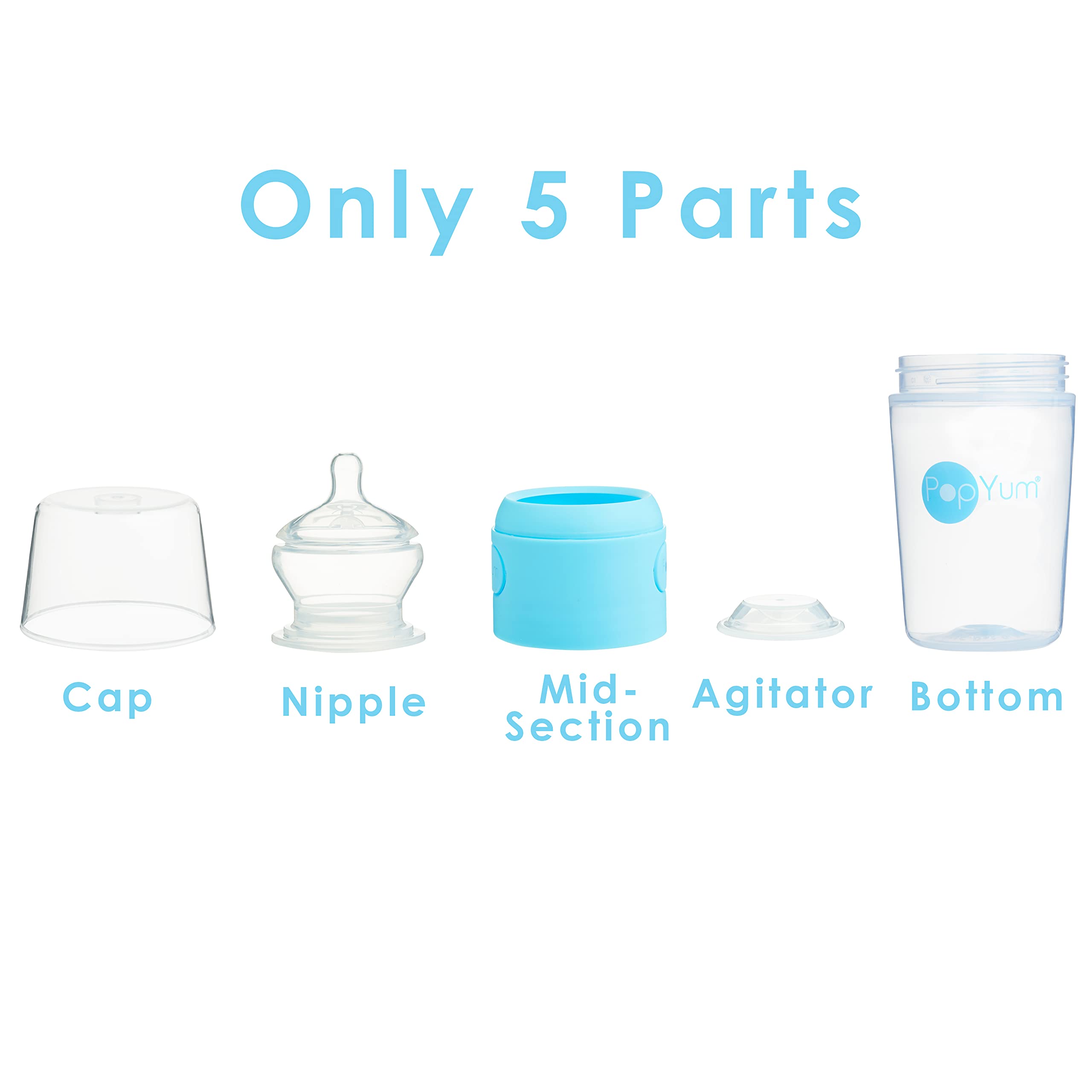 PopYum breast milk isolation design keeps milk clean until feeding.