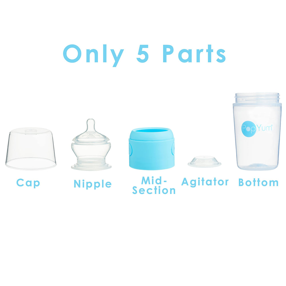 PopYum breast milk isolation design keeps milk clean until feeding.