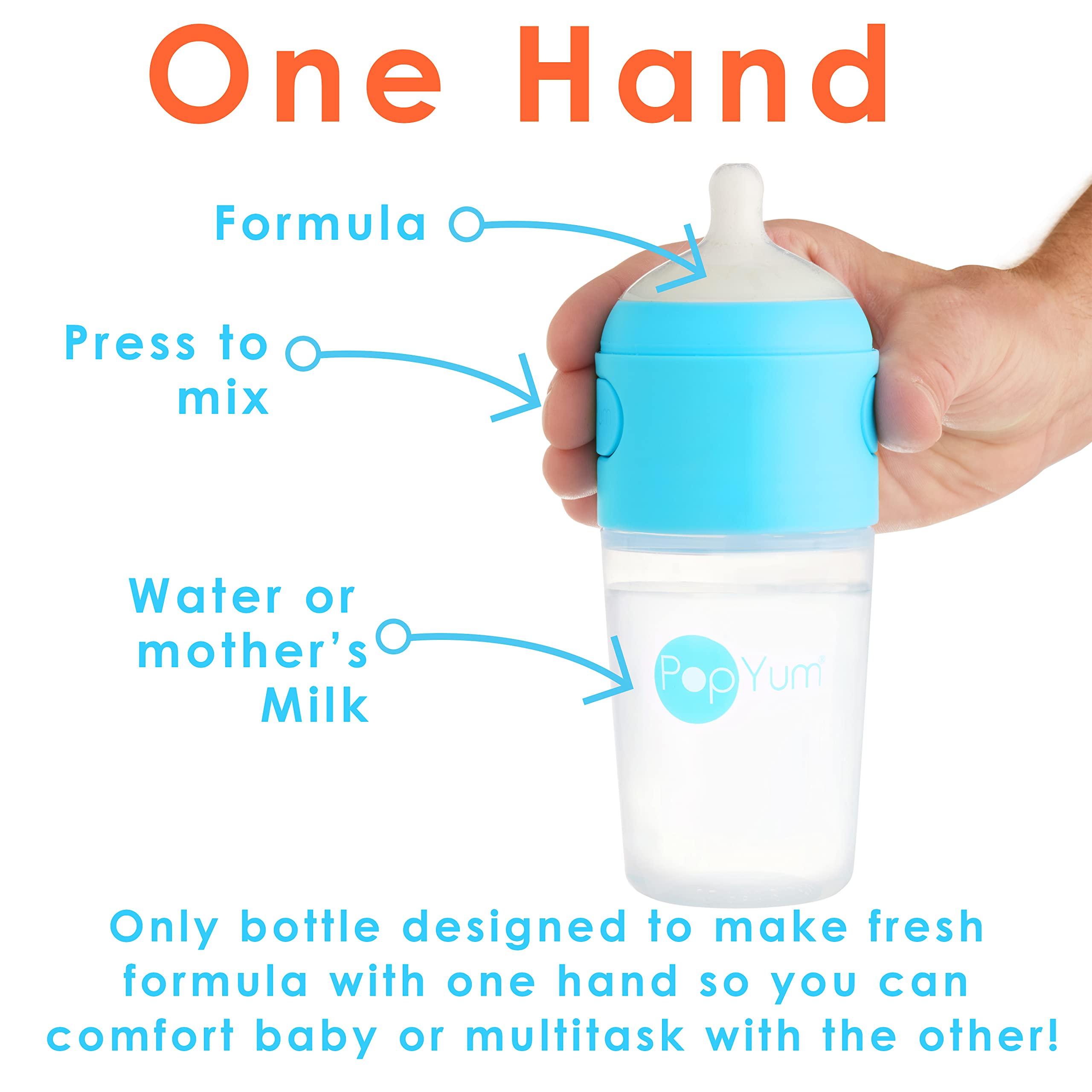 PopYum medium-flow nipples with anti-colic design for comfortable feeds.