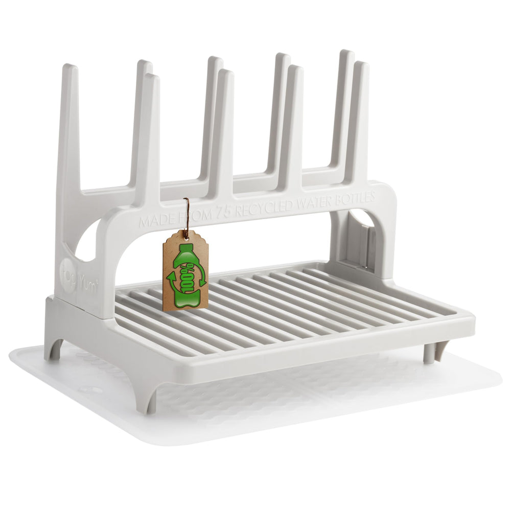 Popyum Seattle gray drying rack front view space-saving countertop solution
