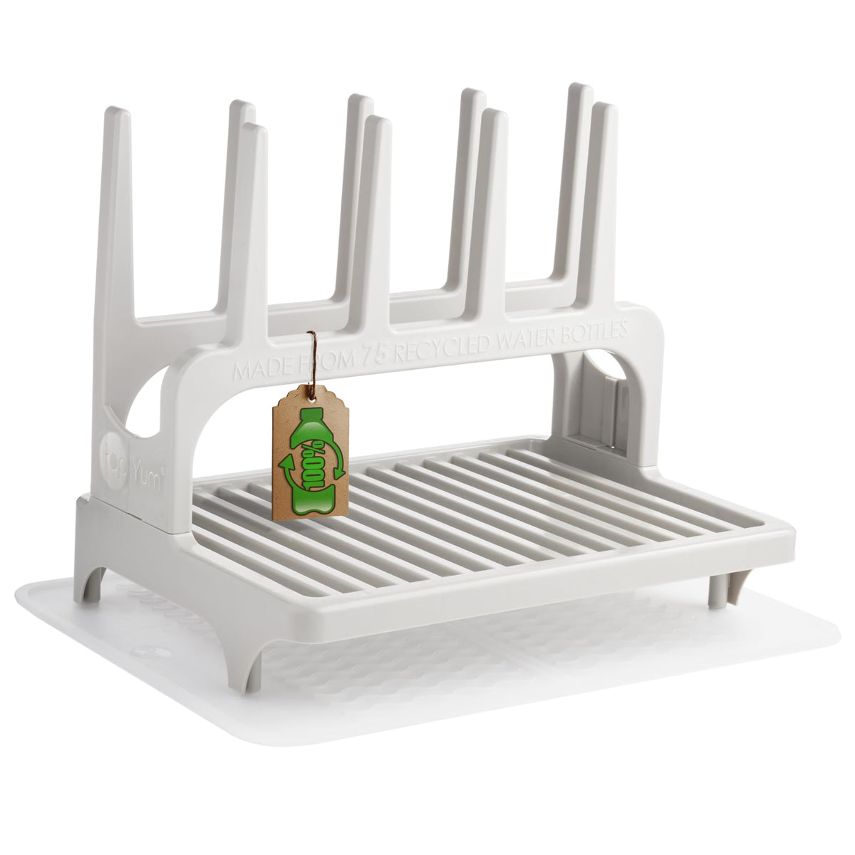Popyum Seattle gray drying rack front view space-saving countertop solution