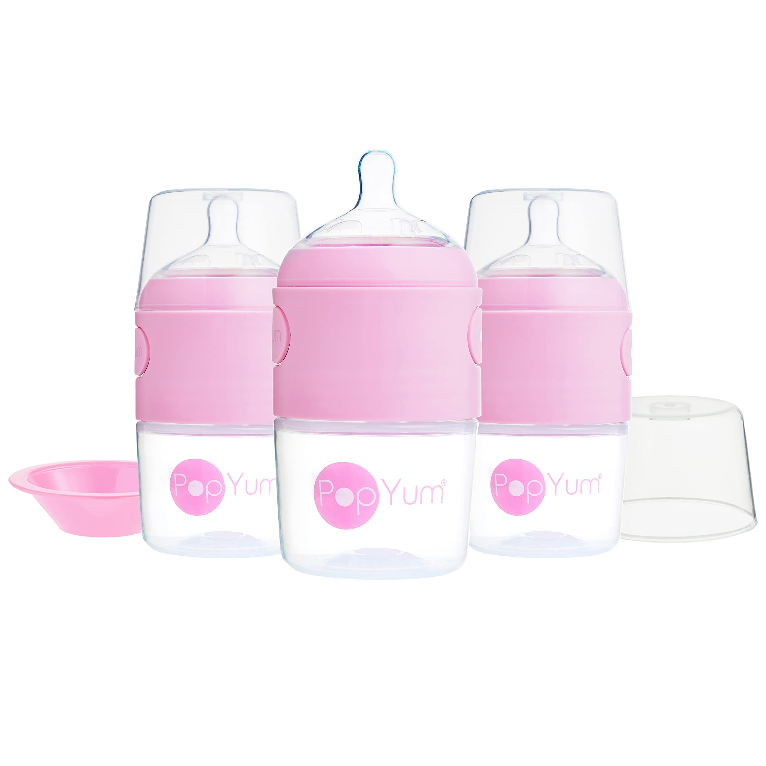 PopYum top-rack dishwasher-safe bottles for easy cleanup