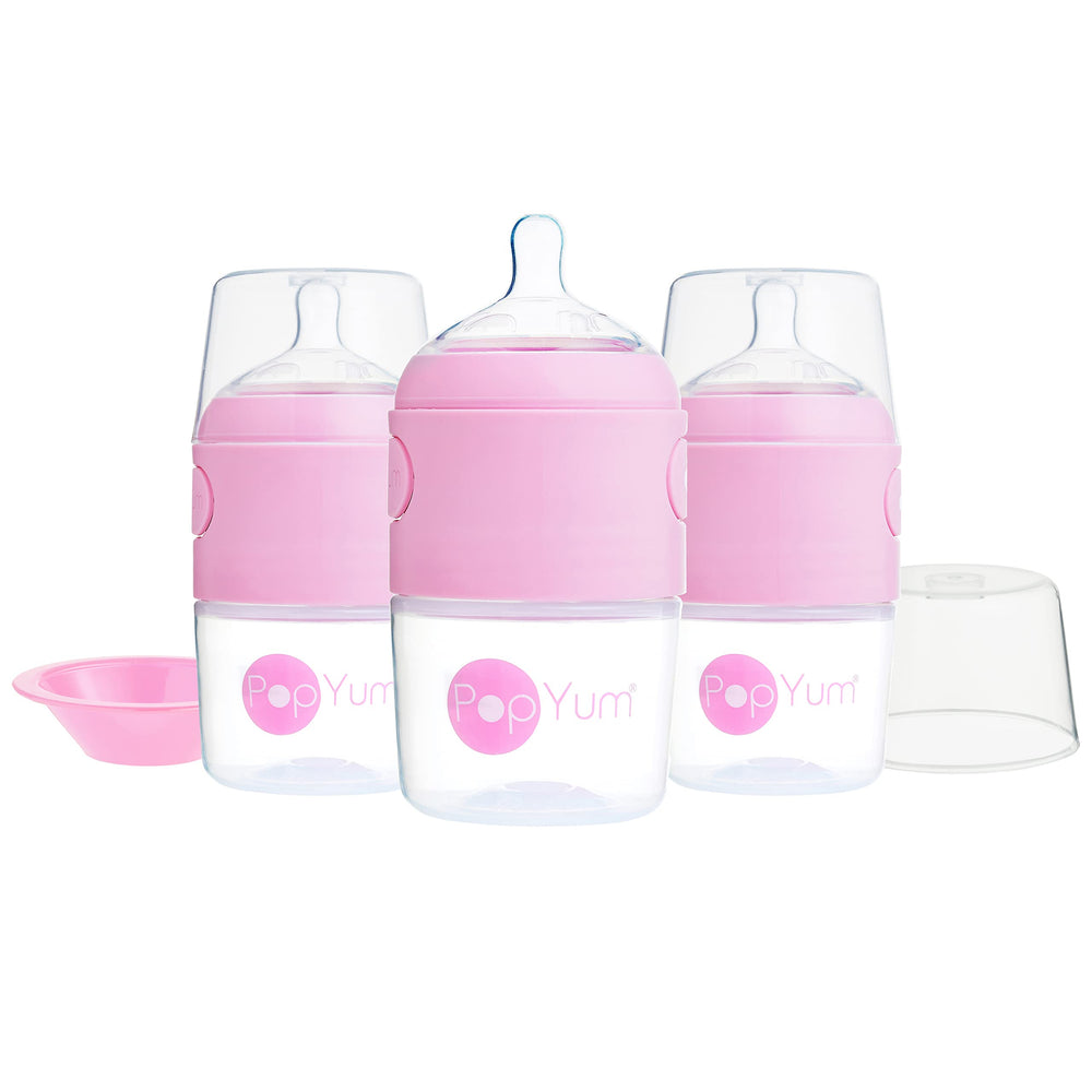 PopYum top-rack dishwasher-safe bottles for easy cleanup