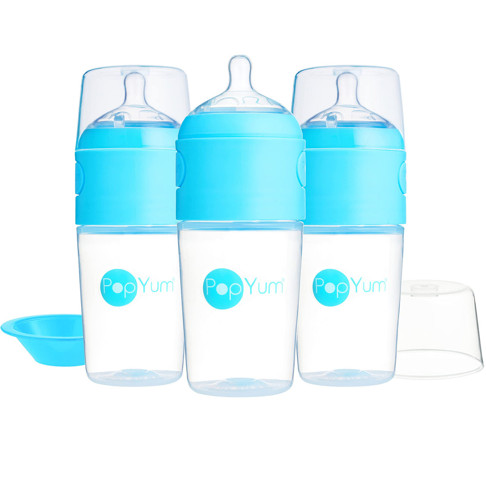 PopYum top-rack dishwasher-safe bottles for easy cleanup.