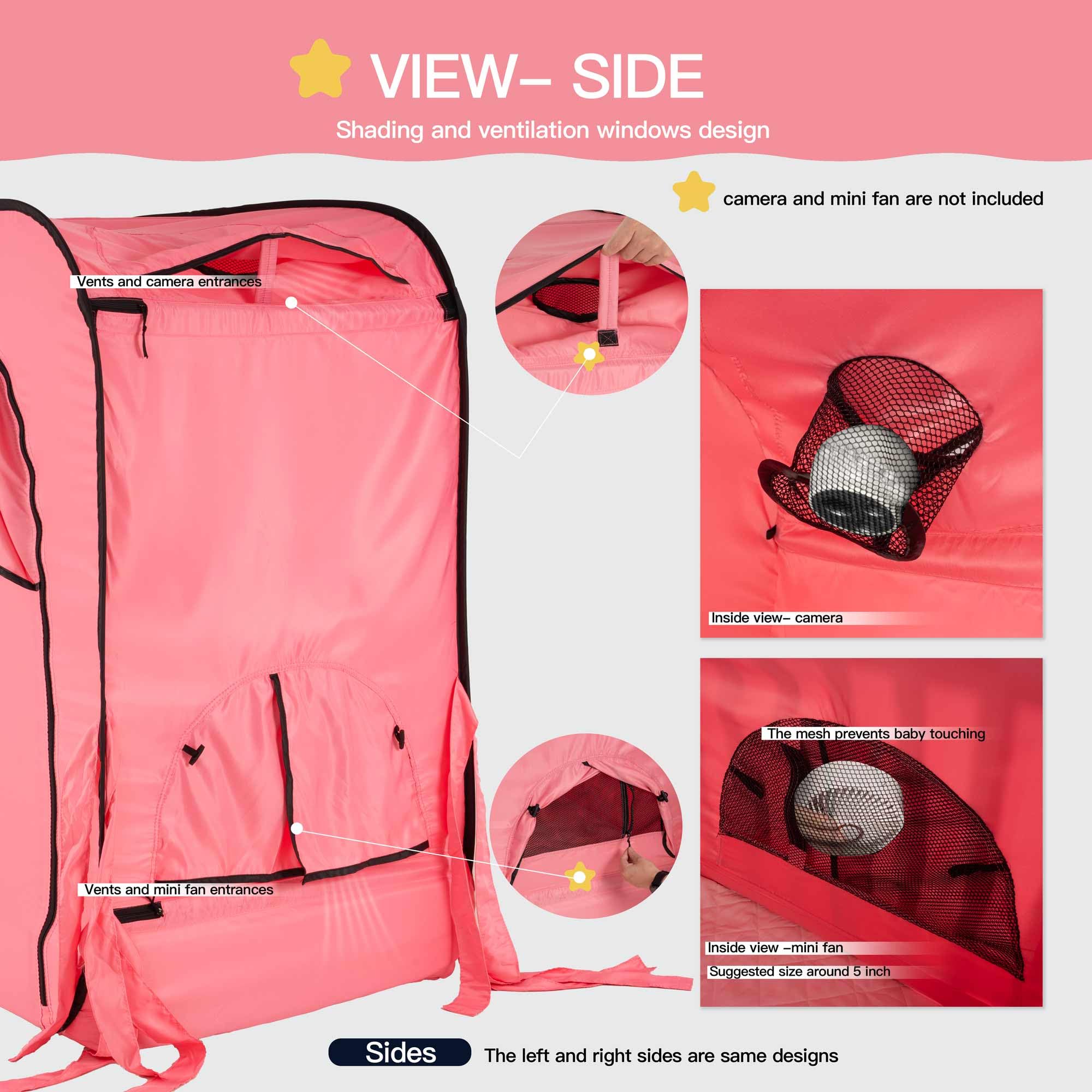 Porayhut tent fan pouch supports gentle airflow for a calmer sleep environment.