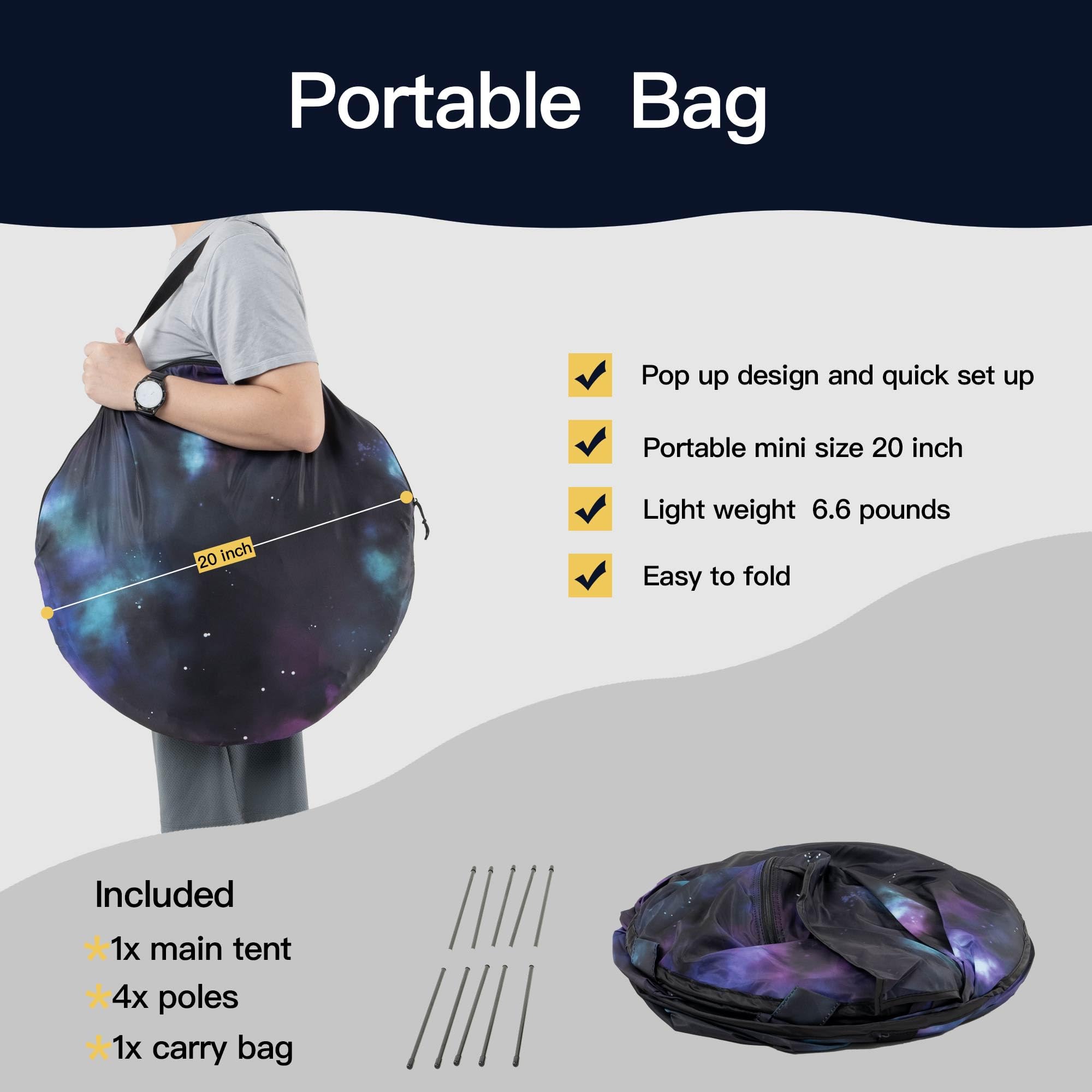 porayhut pop up baby privacy bed tent quick assembly for simple setup.