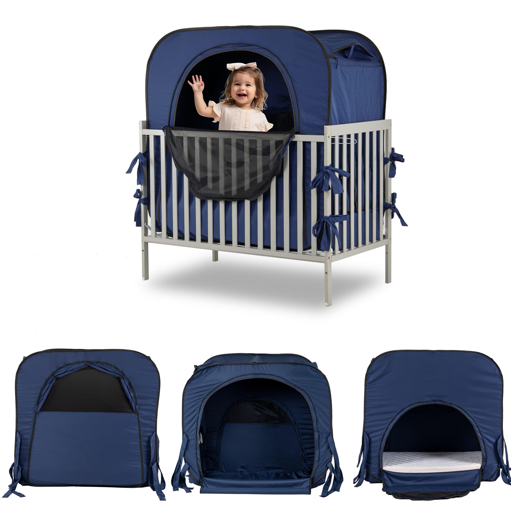 porayhut pop up baby privacy bed tent in use creates a private dark sleep space for baby