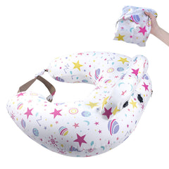 Portabuddy inflatable nursing pillow deflated for compact travel.