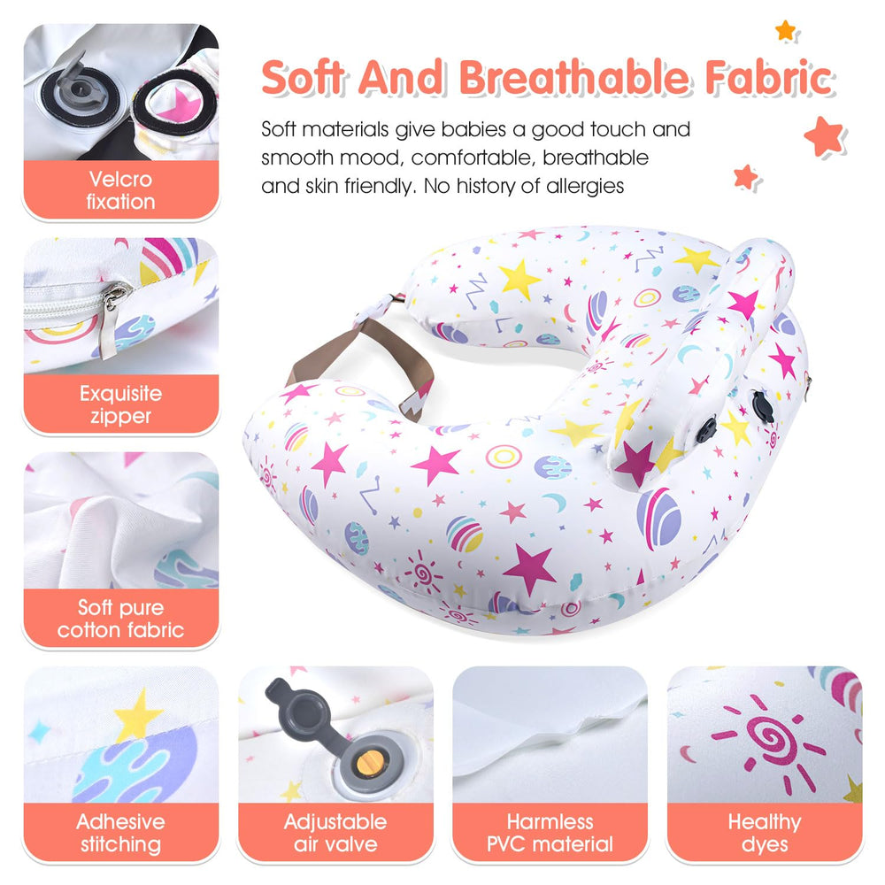 Portabuddy posture-support cushion helps comfortable nursing with less strain.