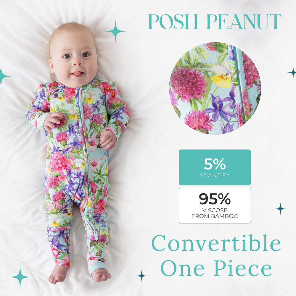 Posh Peanut bamboo sleepwear fabric provides breathable softness next to baby’s skin.