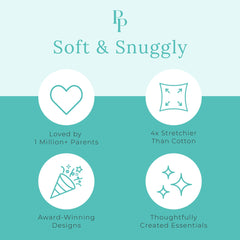 Posh Peanut bamboo viscose fabric feels buttery soft and breathable against sensitive skin.