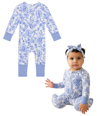Posh Peanut Briar convertible sleepers front view shows cozy bamboo fabric and 2-way zipper