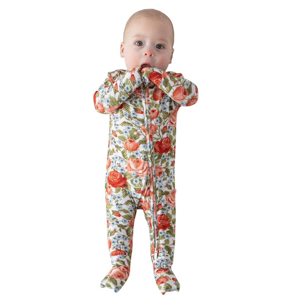 Posh Peanut Convertible Sleepers girls footless PJs showing versatile design and soft bamboo fabric
