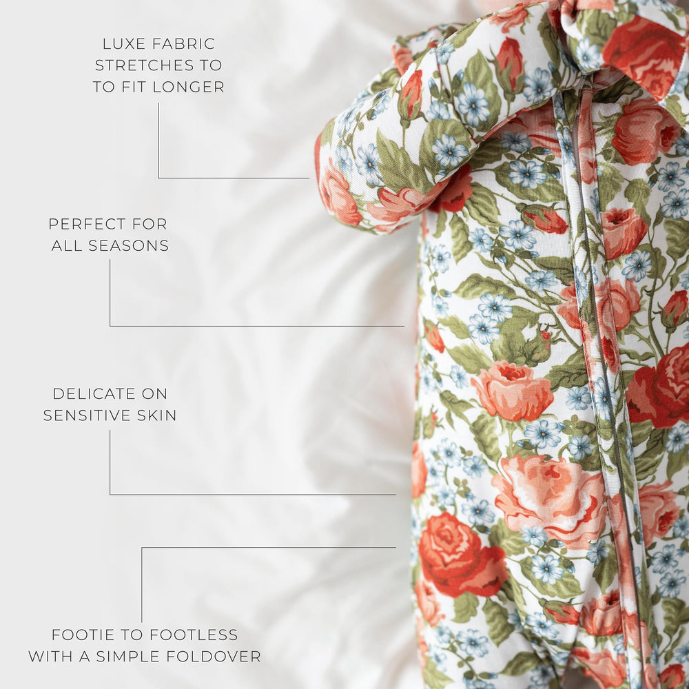 Posh Peanut Newborn Mittens Sleepers featuring fold-over mittens for tiny hands