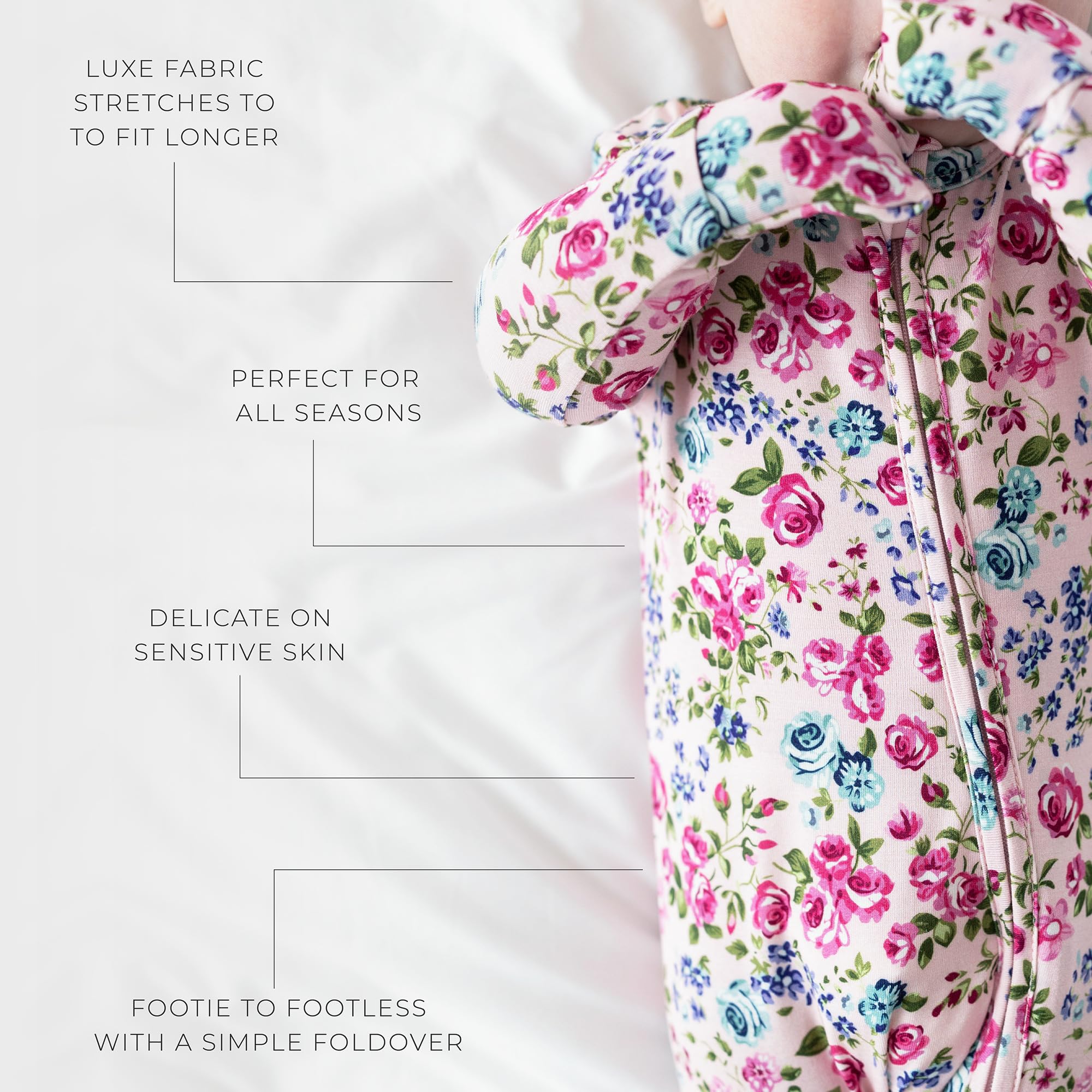 Posh Peanut newborn version includes fold-over mittens for added warmth.