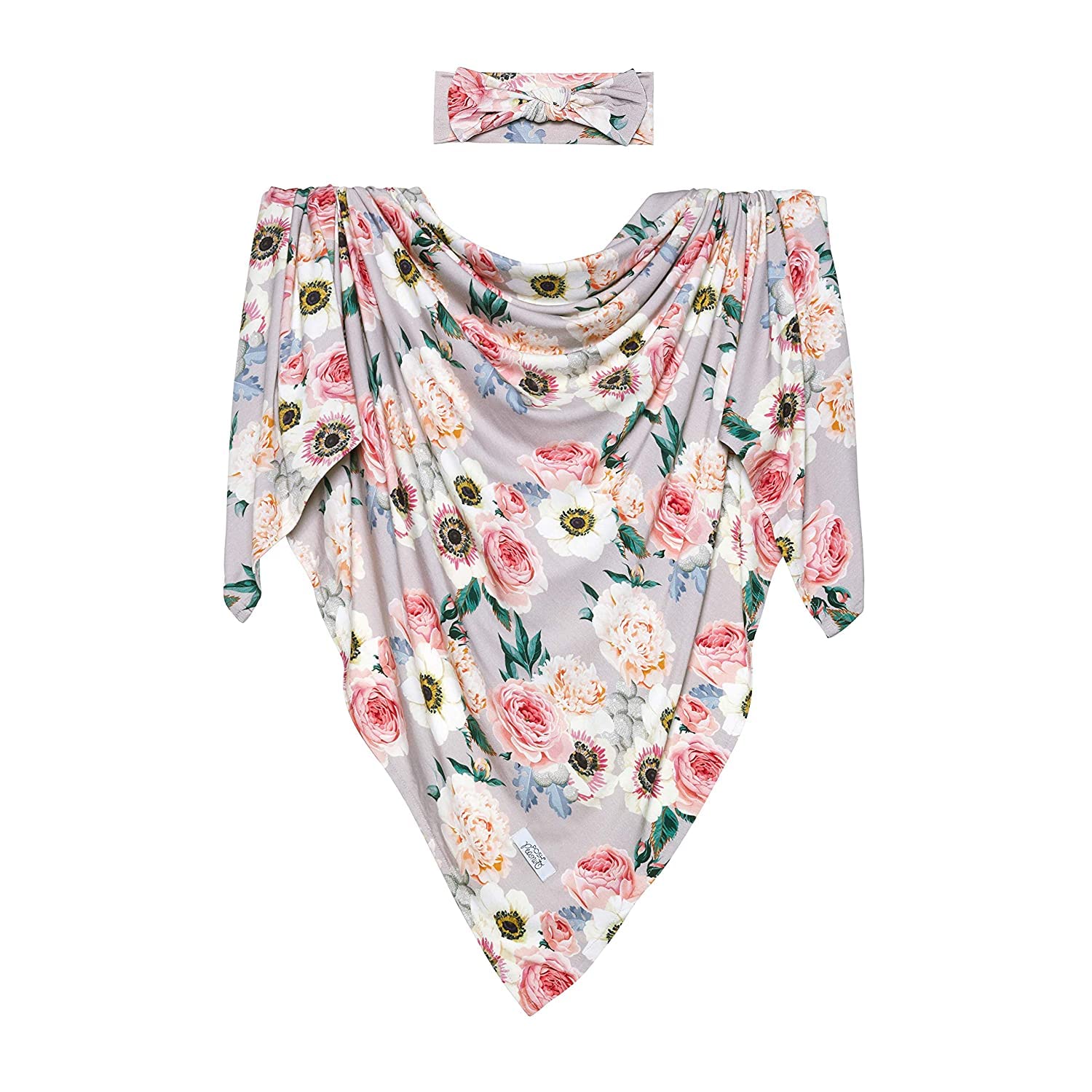 Posh Peanut newborn girl swaddle in use for snug, secure wrapping