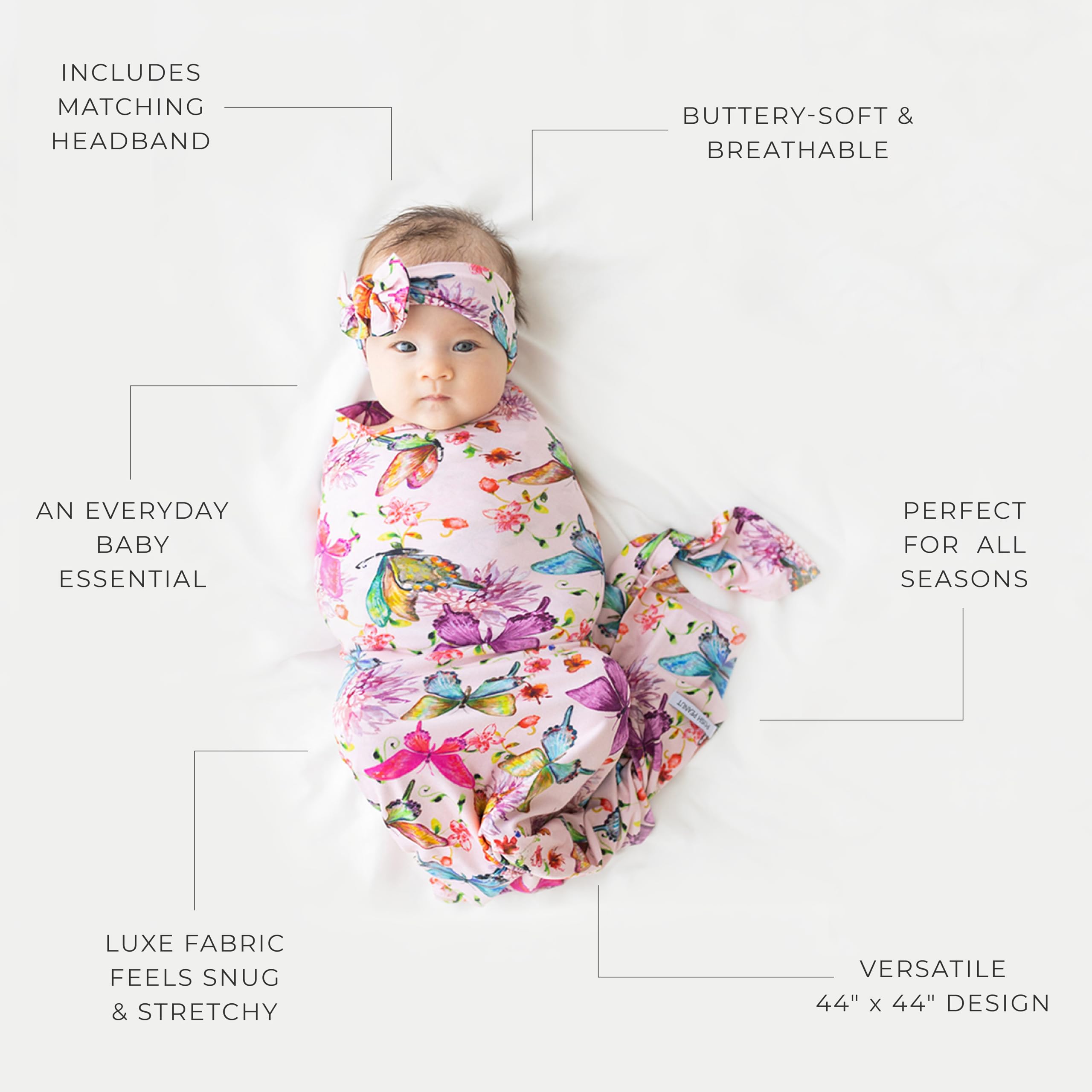 Posh Peanut nursery swaddling blanket in stylish pattern