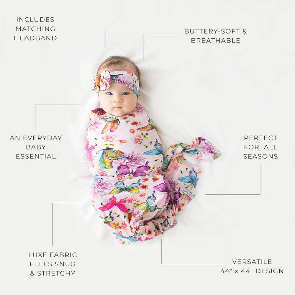 Posh Peanut nursery swaddling blanket in stylish pattern
