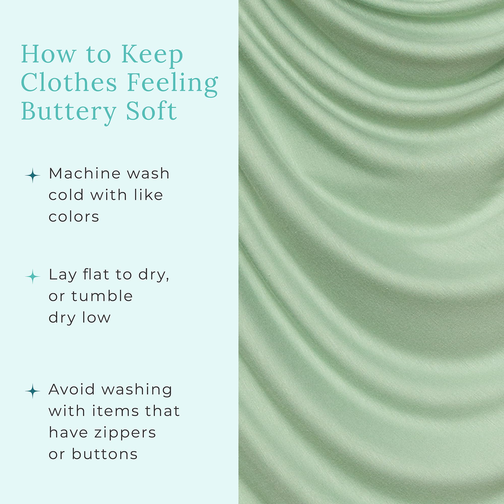 Posh Peanut Sage machine washable tag highlights easy care after daily use.