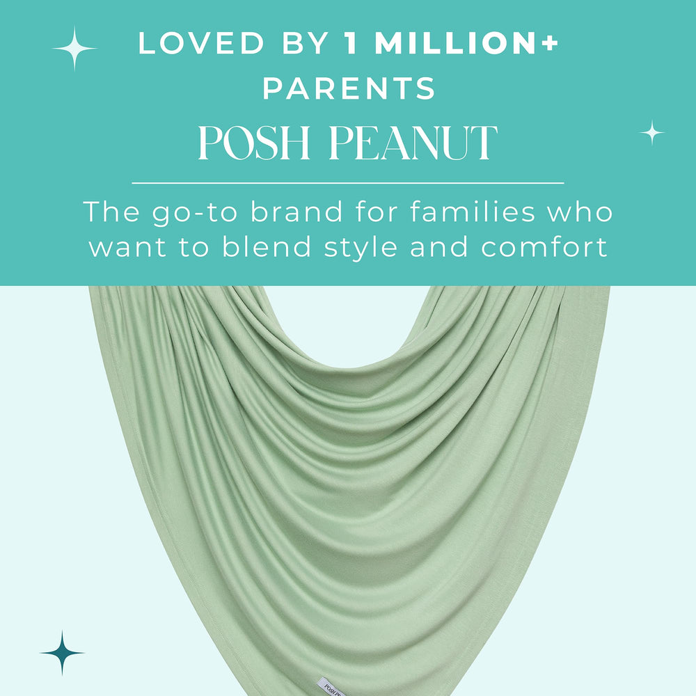 Posh Peanut Sage swaddle stroller cover provides light sun protection and privacy