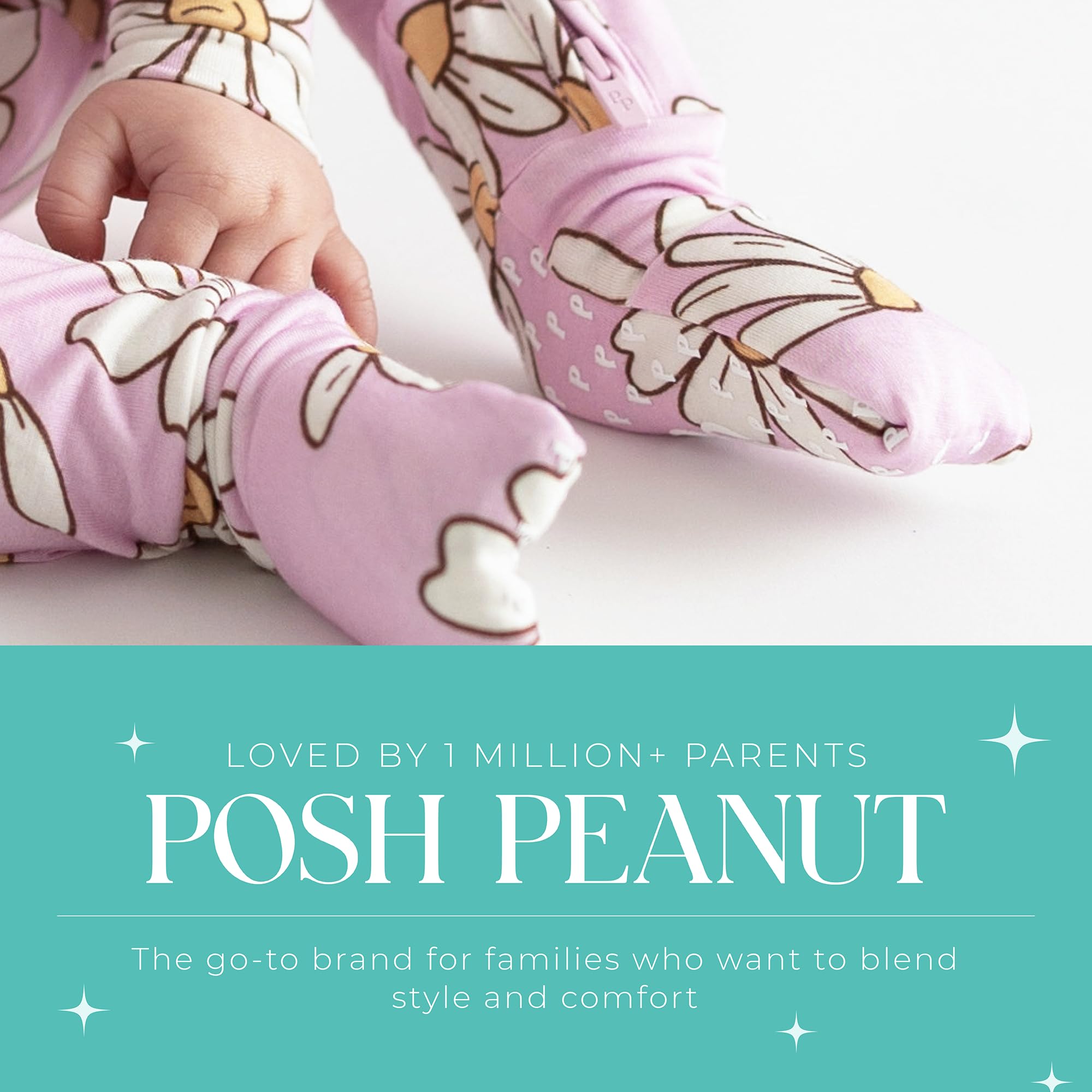 Posh Peanut Sleepers bamboo fabric close-up emphasizing breathable soft texture.