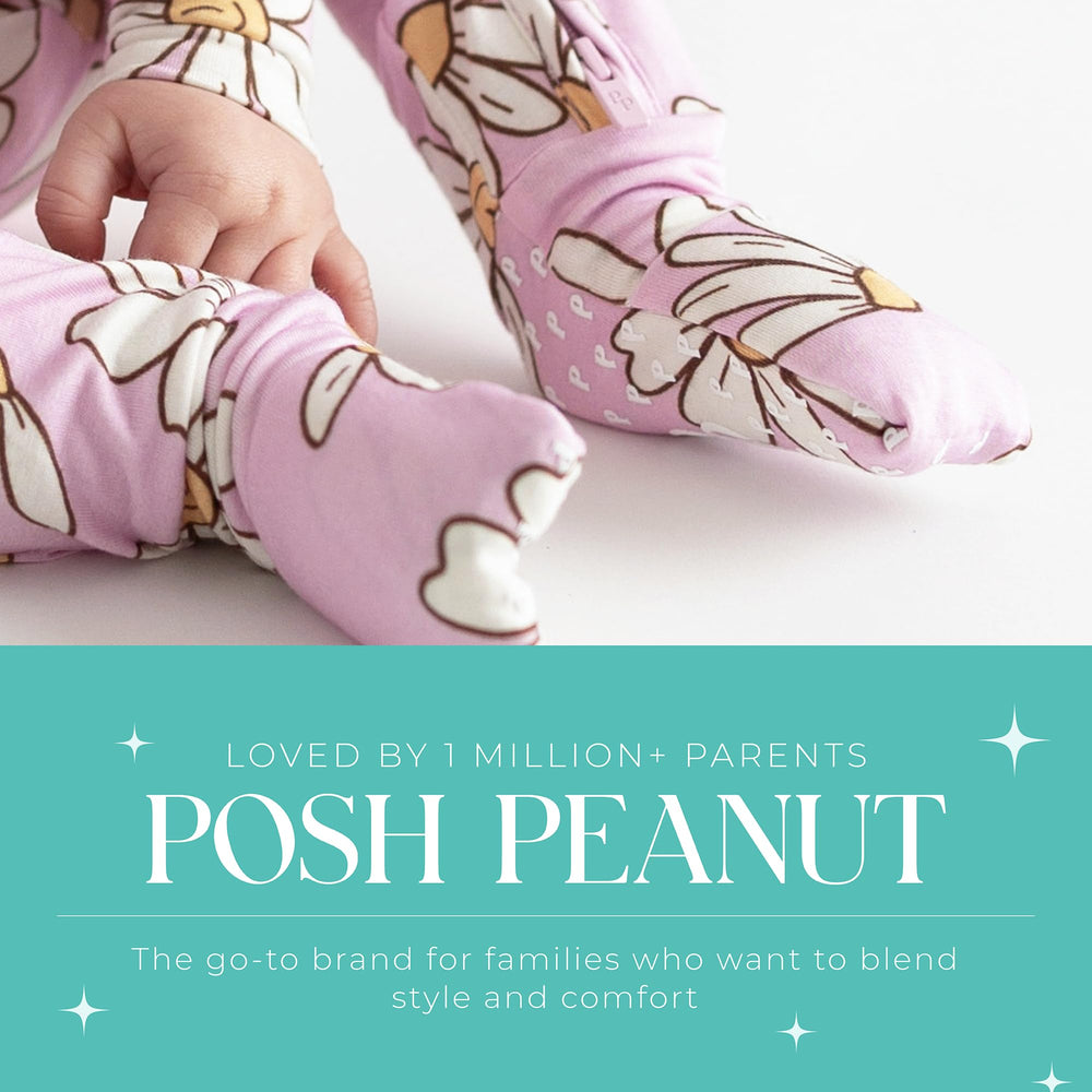 Posh Peanut Sleepers bamboo fabric close-up emphasizing breathable soft texture.