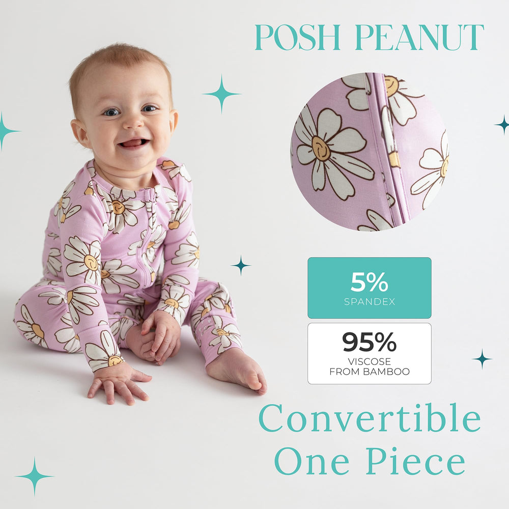 Posh Peanut Convertible Sleepers zipper-detail highlighting quick access for changes.