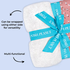 Posh Peanut Square Plush Patoo Emmilene reversible-knit close-up showing two textures