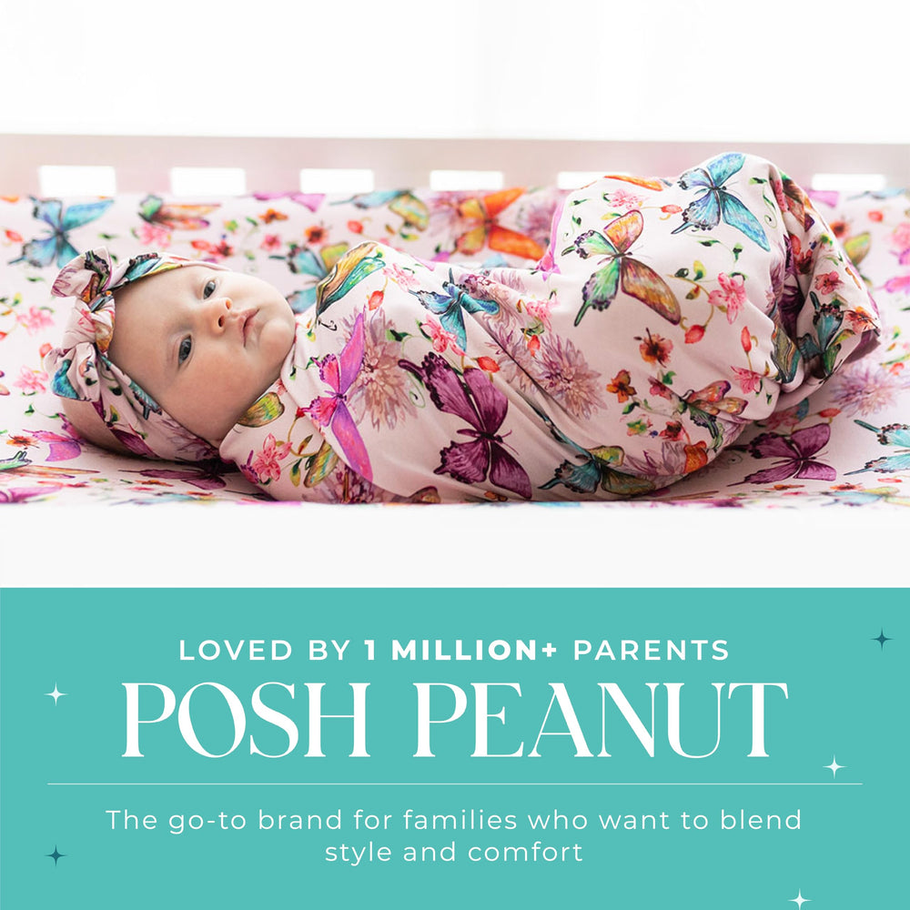 Posh Peanut swaddle used as stroller cover