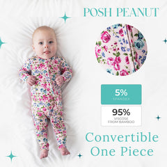 Posh Peanut two-way zipper on sleepers enables quick diaper changes.