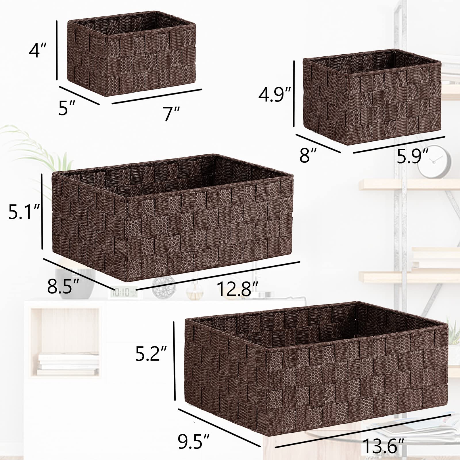 Posprica medium brown woven basket 2 perfect as a drawer divider or shelf organizer.