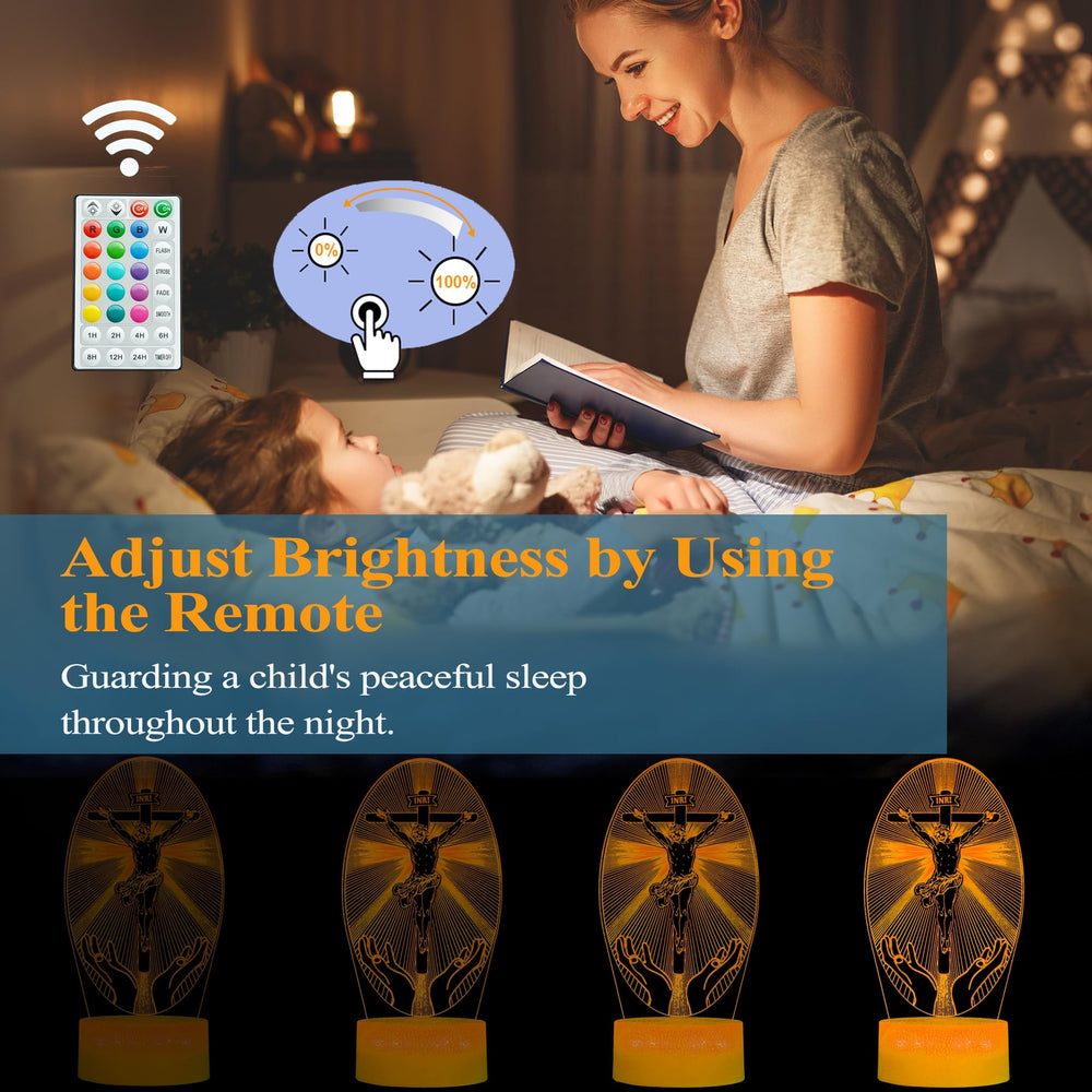 POSSHE Cross 3D Night Light’s 16-color spectrum creates customizable ambience.