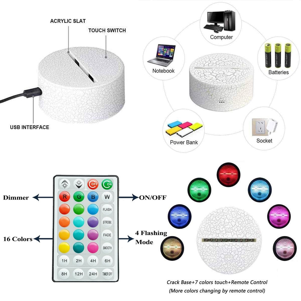 POSSHE Cross 3D Night Light features laser-engraved acrylic detail.