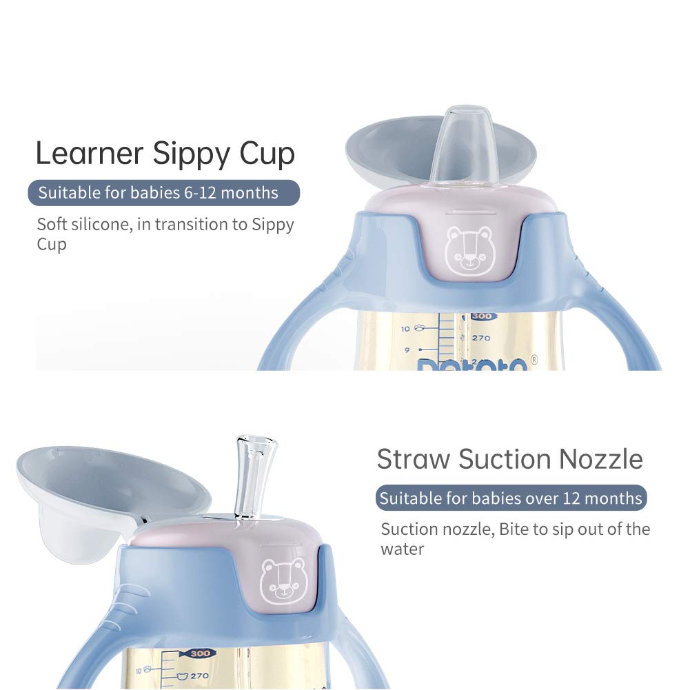 POTATO sippy cup anti-leak cap keeps liquids secure during travel.